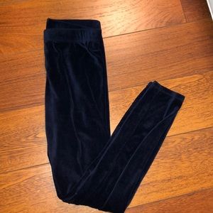 Blue velour leggings